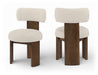 Atelier - Vegan Leather Upholstered Dining Chair (Set of 2) - Taupe / Painted Brown - Simple Home Plus