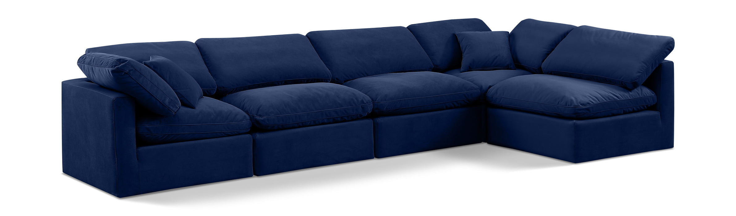 Indulge - Velvet 5 Piece Modular Sectional - Simple Home Plus