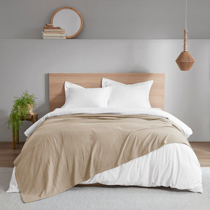 Gauze - 100% Cotton Lightweight Blanket - Beige