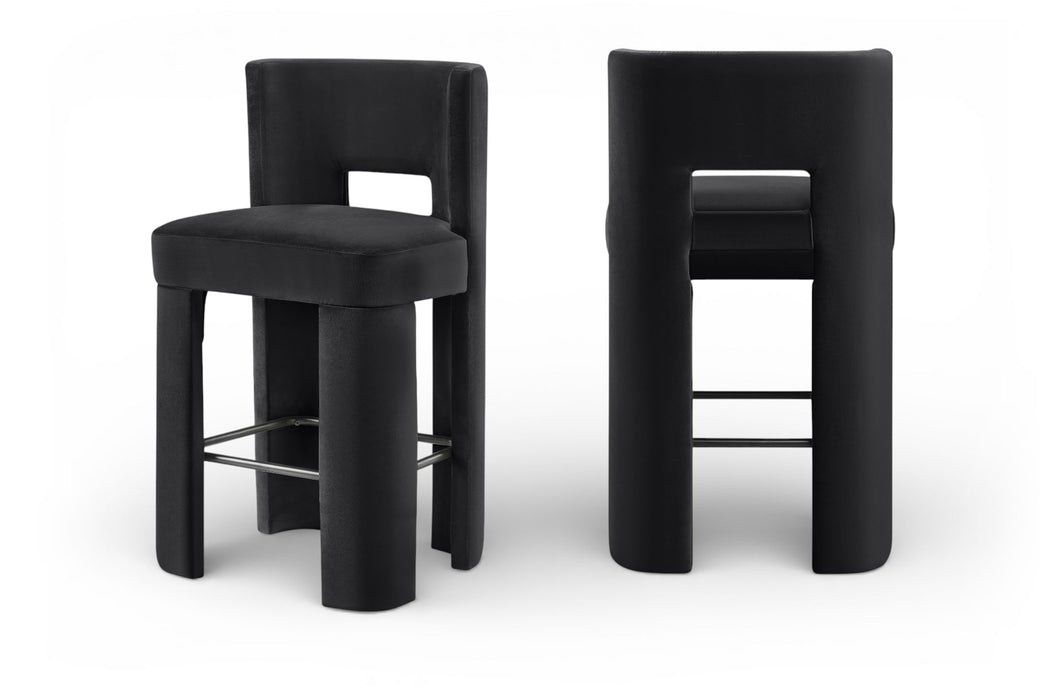 Zuno - Velvet Performance Fabric Upholstered Bar Stool (Set of 2) - Simple Home Plus