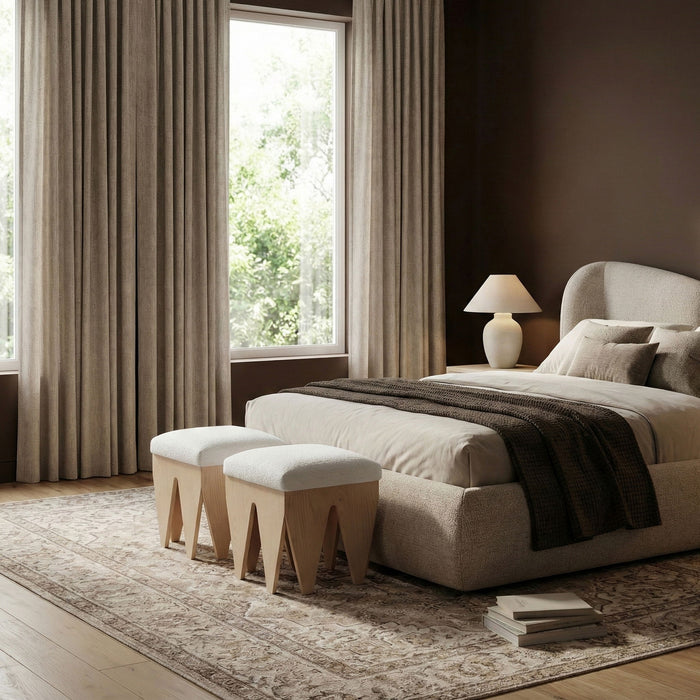 Altair - Fabric Bench - Light Brown Base - Simple Home Plus