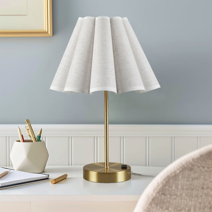 Chique - Tap-Control And Dimmable Accent Table Lamp With Power Outlet - Gold - Simple Home Plus