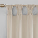 Rosette - 84" Floral Embellished Cuff Tab Top Solid Window Panel - Linen - Simple Home Plus
