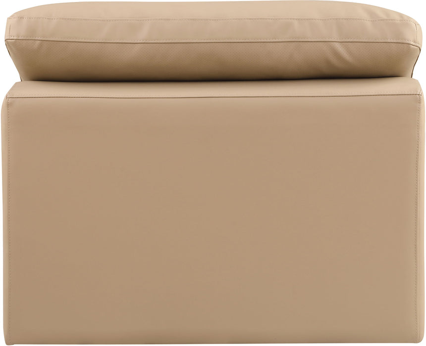 Comfy - Faux Leather Armless Chair - Tan - Simple Home Plus