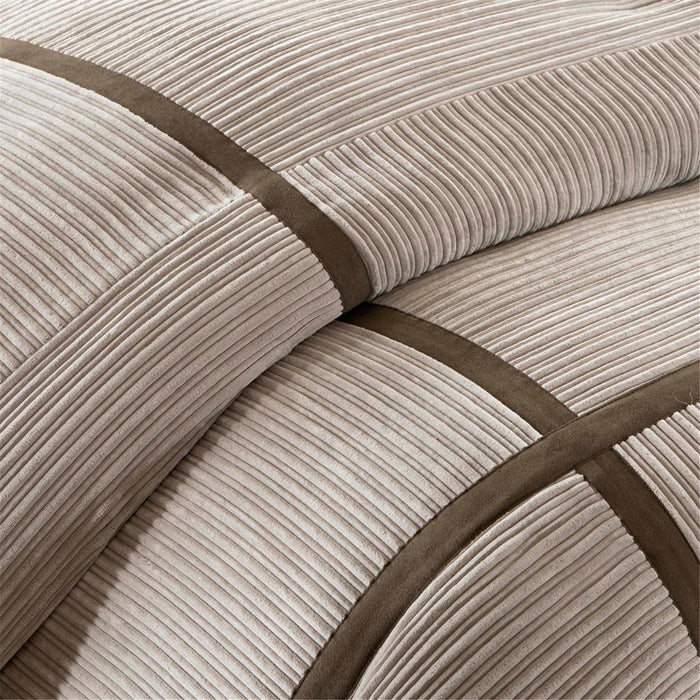 Dallas - Queen - Piece Comforter (Set of 7) - Taupe - Simple Home Plus