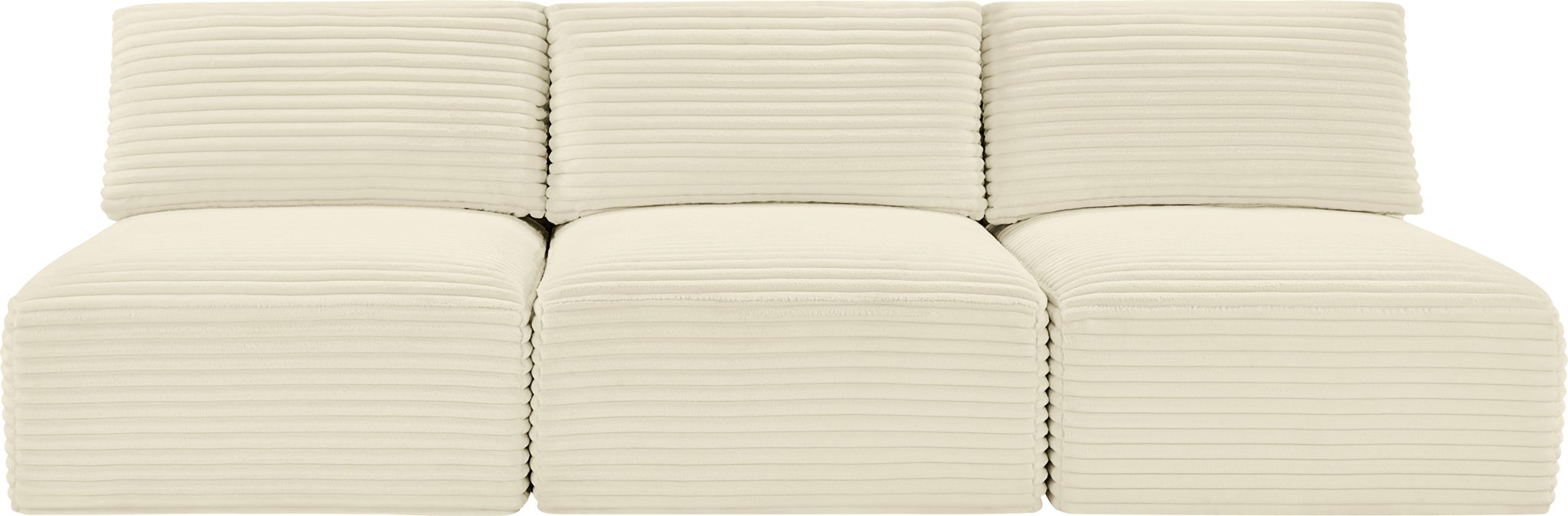 Shaggy - 3 Seat Modular Armless Sofa - Simple Home Plus