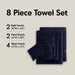800GSM Ultra-Soft Absorbent Towel Set - Dark Navy - Simple Home Plus