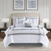 Powell - King Embroidered Comforter (Set of 8) - White - Simple Home Plus