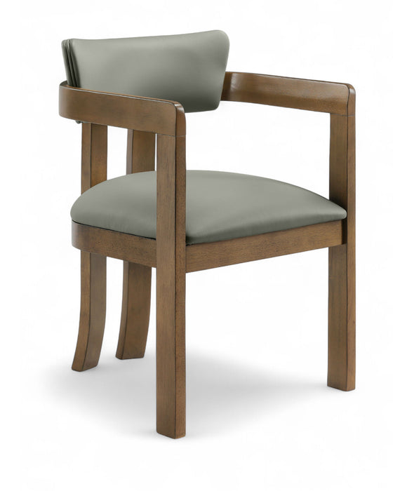 Lavrin - Vegan Leather Upholstered Dining Arm Chair (Set of 2) - Walnut Base - Simple Home Plus