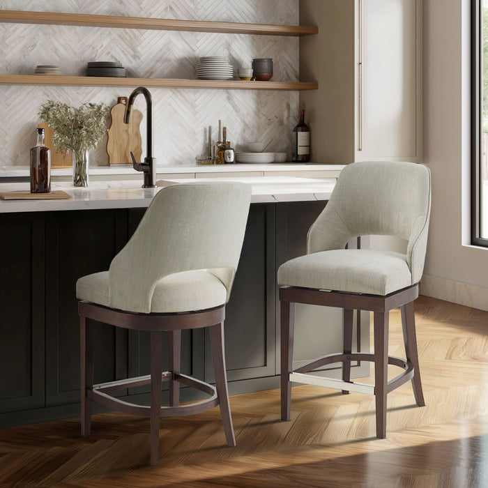 Jillian - Counter Stool With Swivel Seat - Cream - Simple Home Plus