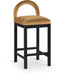 Conrad - Velvet Counter Stool With Black Legs - Simple Home Plus