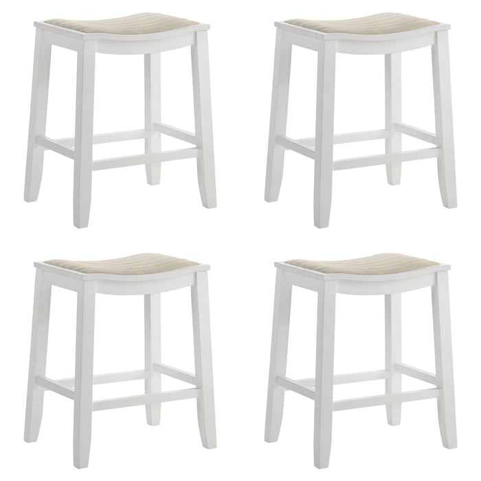 Iyani - Coastal Modern Wood Counter Height Kitchen Bar Stool - Simple Home Plus