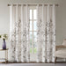 Cecily - Burnout Printed Curtain Panel Pair - Grey - Simple Home Plus