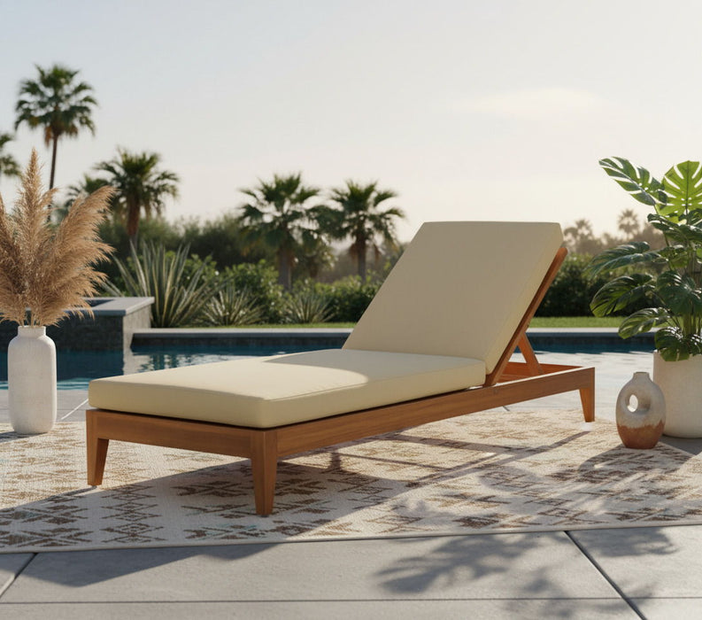 Mirella - Water Resistant Fabric Upholstered Outdoor Patio Chaise Lounge - Simple Home Plus