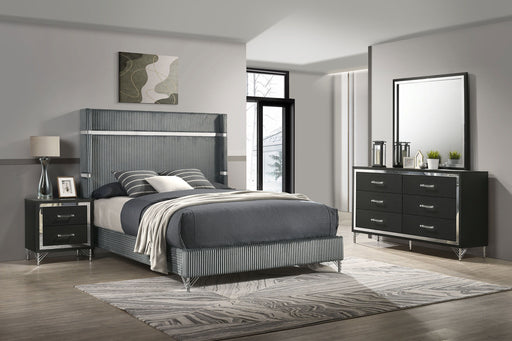 Lucia - Bedroom Set With Upholstered Wingback Panel Bed - Simple Home Plus
