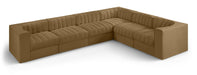 Rummi - Velvet Performance Fabric Upholstered 6 Piece Modular Sectional (With 3 Corner Chairs) - Simple Home Plus