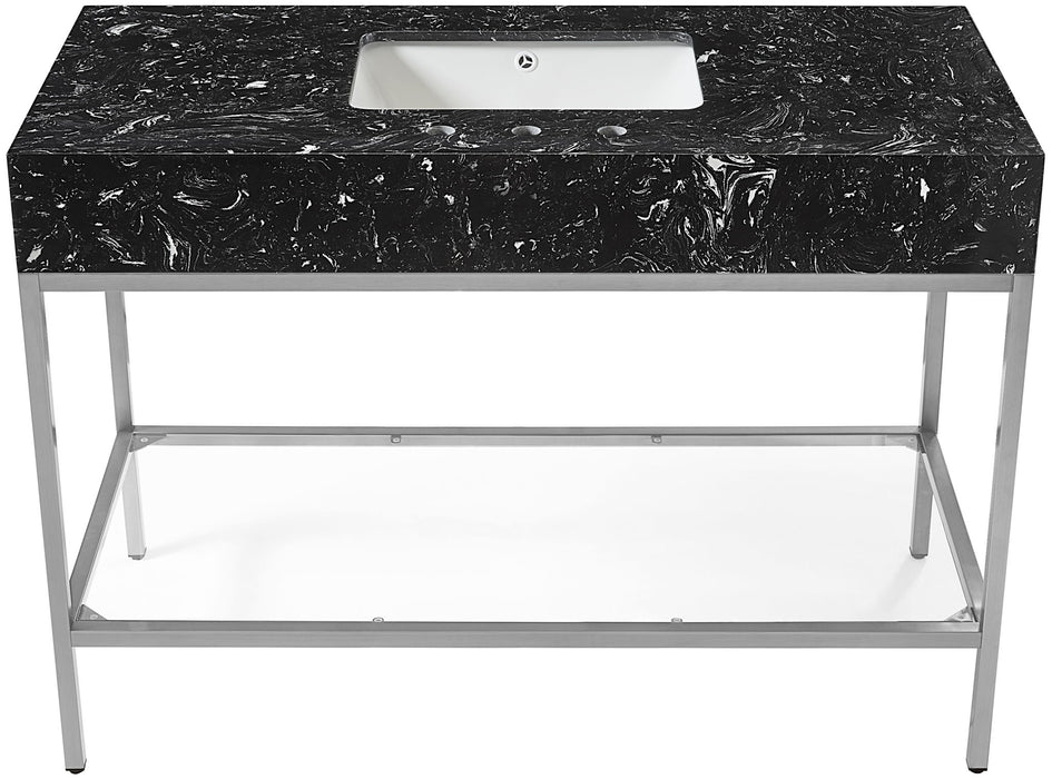 Marmo - Engineered Marble Bathroom Vanity With Chrome Base - Simple Home Plus