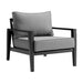 Cayman - 4 Piece Black Aluminum Outdoor Seating Set With Cushion - Black / Dark Gray - Simple Home Plus