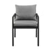 Cayman - Outdoor Patio Dining Chairs With Arms In Aluminum With Gray Cushions - (Set Of 2) - Simple Home Plus