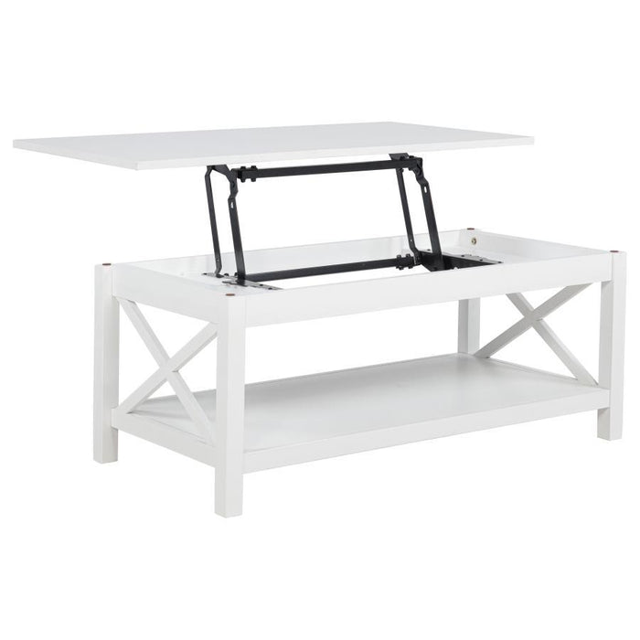 Skyview - 44" Rectangular Lift Top Coffee Table - White - Simple Home Plus
