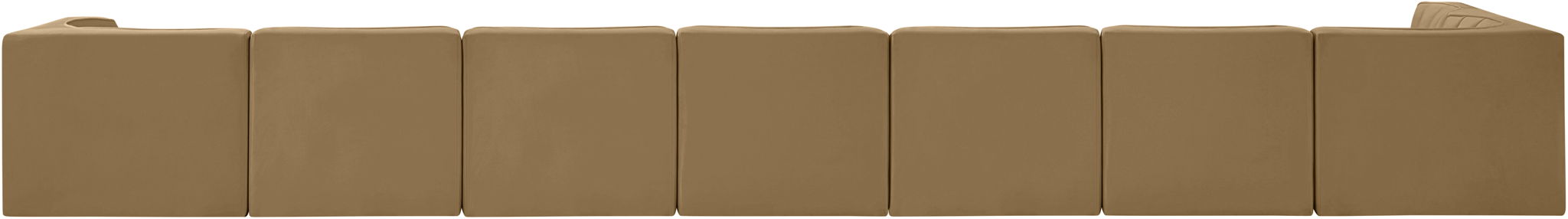 Rummi - Velvet Performance Fabric Upholstered 8 Piece Modular Sectional, L-Shaped (Right) - Simple Home Plus