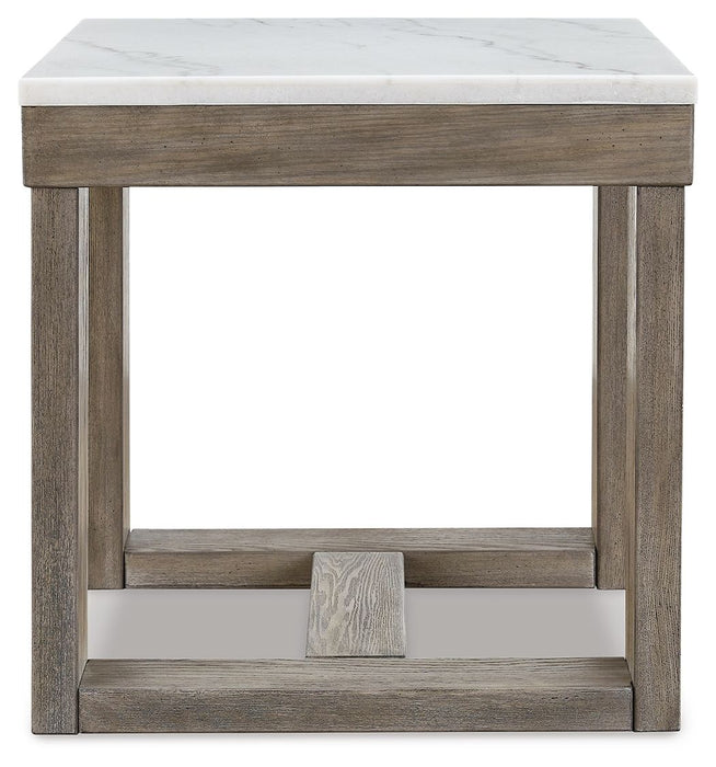 Loyaska - Brown / Ivory - Square End Table - Simple Home Plus