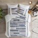 Serena - King 3 Piece Printed Comforter Set With Trims - Navy - Simple Home Plus