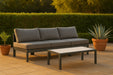 Nizuc - Outdoor Patio 3 Seat Armless Modular Sofa With Gray Frame - Simple Home Plus