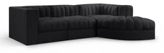 Rummi - Velvet Performance Fabric Upholstered 4 Piece Modular Sectional, With Reverse Corner Chair - Simple Home Plus