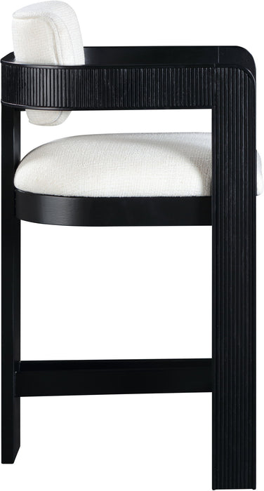 Sacha - Linen Stool With Black Base - Simple Home Plus