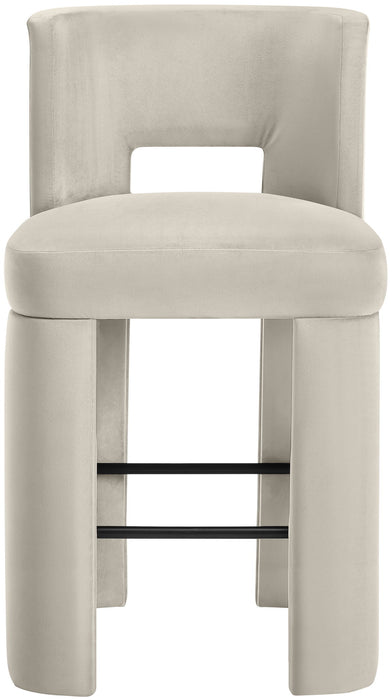 Zuno - Velvet Performance Fabric Upholstered Bar Stool (Set of 2) - Simple Home Plus