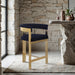 Romeo - Boucle Counter Stool With Gold Base (Set of 2) - Simple Home Plus