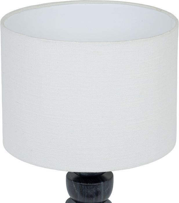 Opus - Genuine Marble, Linen Textured Fabric And Brass Table Lamp - Simple Home Plus
