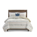 Fraser - 5 Piece Full Printed Seersucker Comforter Set With Throw Pillows - Taupe Multi - Simple Home Plus