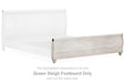 Willowton - Queen Sleigh Footboard with Faux Plank Design - Whitewash - Simple Home Plus