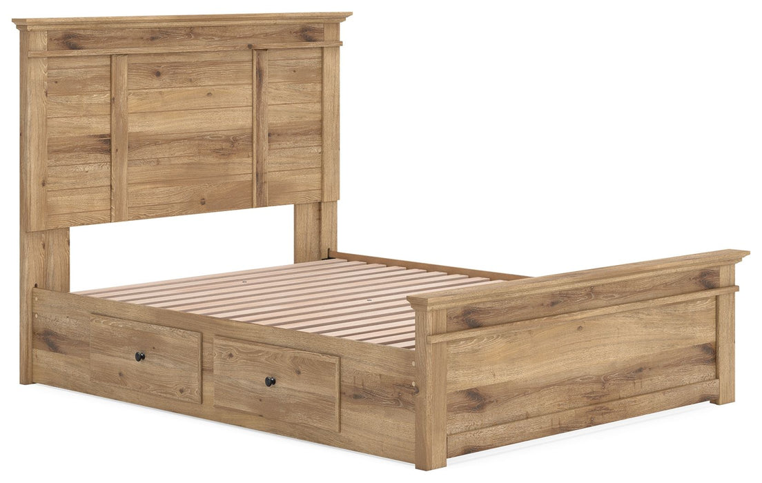 Makidern - Panel Storage Bed With 2 Under Bed Storage Units - Simple Home Plus