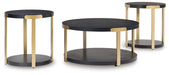 Shylore - Black / Brass Finish - Occasional Table Set (Set of 3) - Simple Home Plus