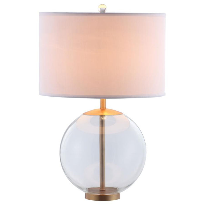 Kenny - Drum Shade Clear Glass Table Lamp - Brass - Simple Home Plus