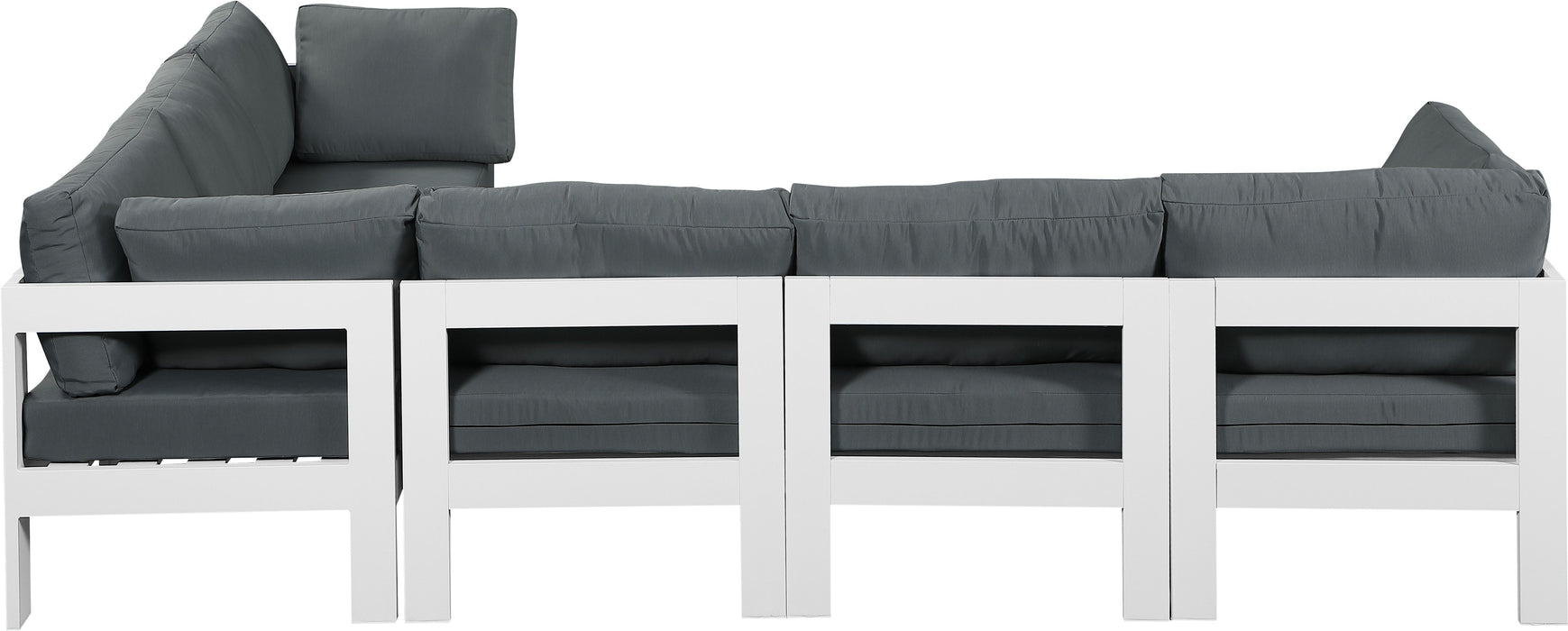 Nizuc - Outdoor Patio 6 Piece Modular Sectional With White Frame - Simple Home Plus