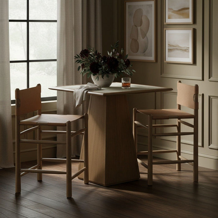 Santos - Upholstered Counter Stool With Stained Brown Base - Simple Home Plus