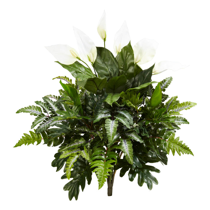 27" Mixed Spathifyllum Artificial Plant (Set of 2)