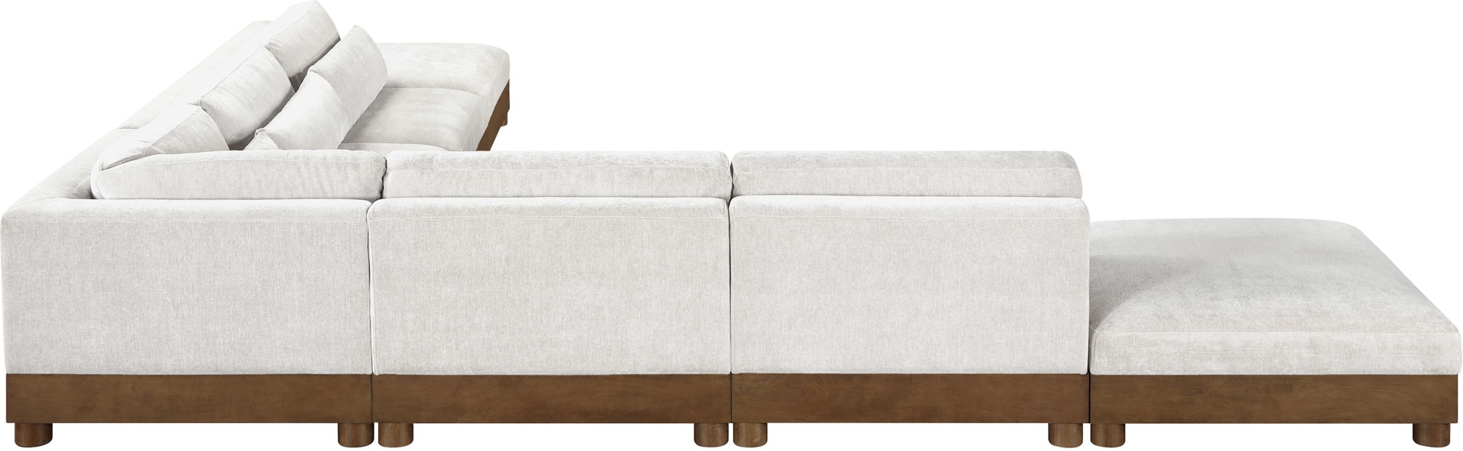 Turin - Chenille Fabric Upholstered Modular Sectional - Cream - Simple Home Plus