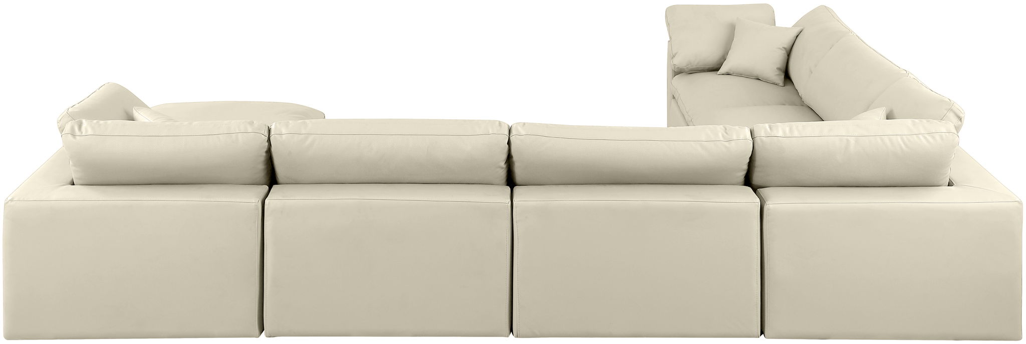 Comfy - 7 Piece Faux Leather Modular Sectional With Chaise - Simple Home Plus