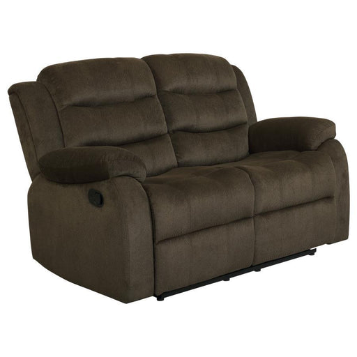 Rodman - Pillow Top Arm Motion Loveseat - Olive Brown - Simple Home Plus