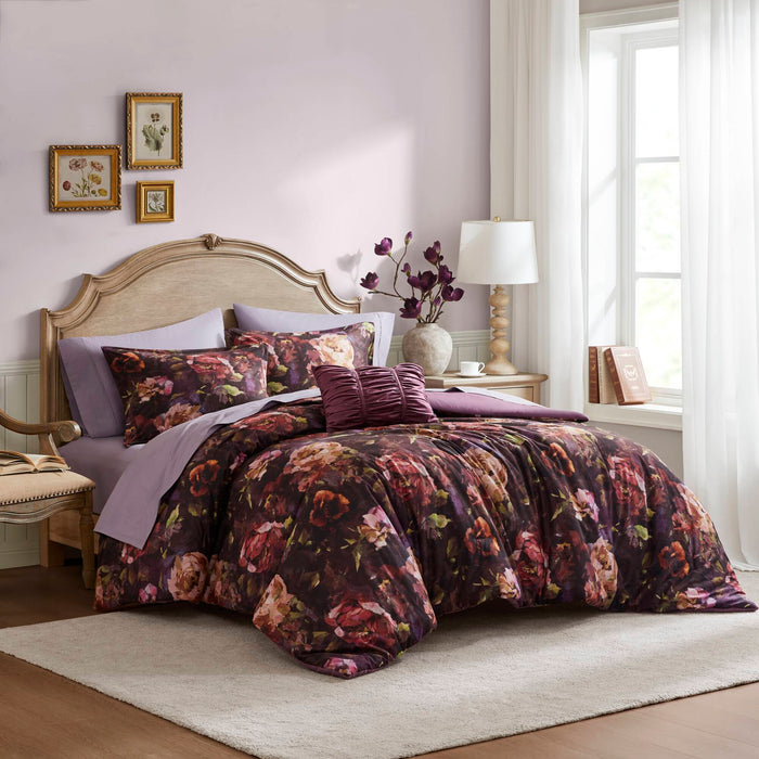 Seraphina - King Velvet Comforter Set - Purple - Simple Home Plus