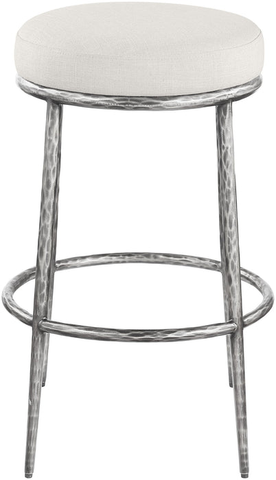 Ferro - Performance Fabric Upholstered Backless Bar Stool - Antique Silver - Simple Home Plus