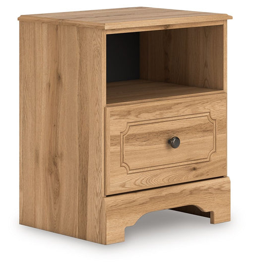 Aleaport - Warm Brown - One Drawer Night Stand - Simple Home Plus