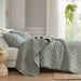 Linwood - Queen 3 Piece Ruffle Printed Quilt Set - Sage Green - Simple Home Plus