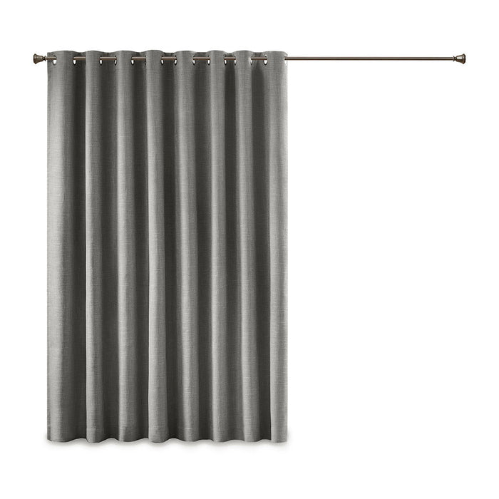 Maya - Printed Heathered Total Blackout Window Patio Panel - Gray - Simple Home Plus