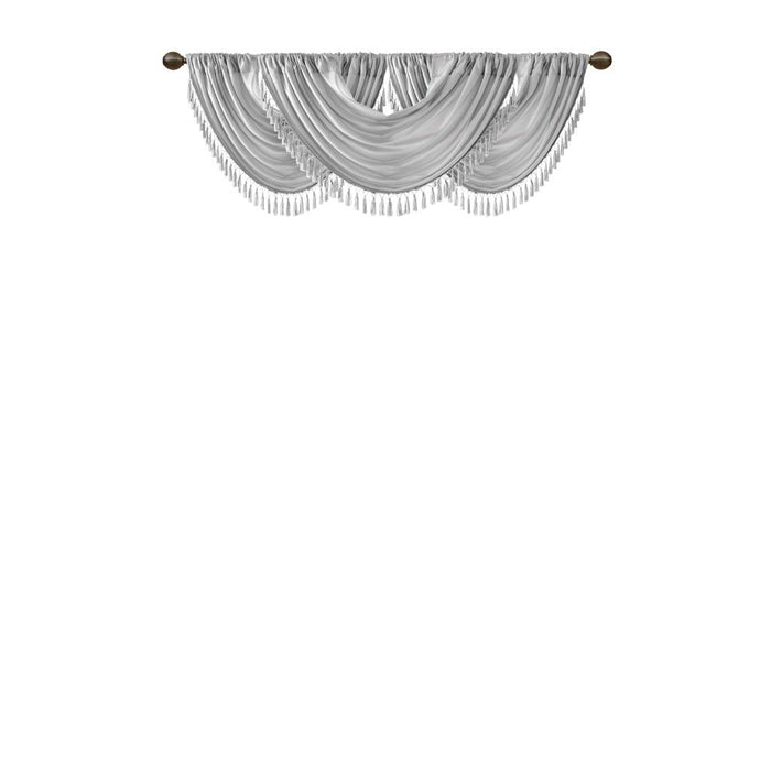 Elena - Waterfall Embellished Valance - Silver - Simple Home Plus